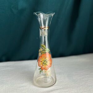 Vintage Viking Poppy Flower Bud Stem Ruffle Edge Vase